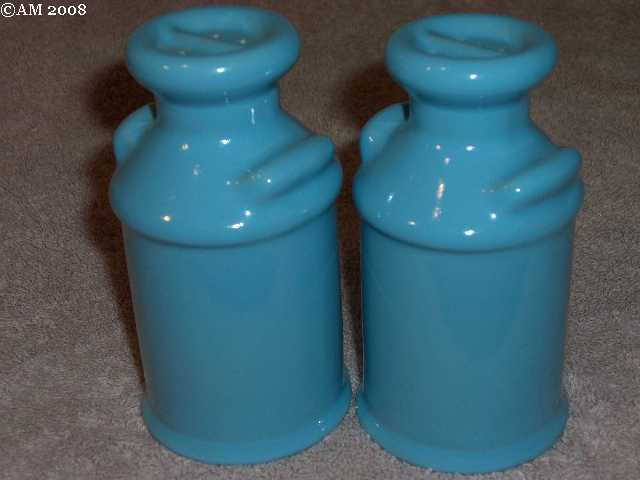 Frankoma Milk Can shakers glazed robin egg blue